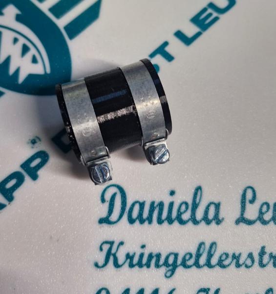 Originalgetreuer Nachbau des Ansauggummis für Zündapp KS 50 (Typ 517) inklusive 2 Originalen Norma Schellen